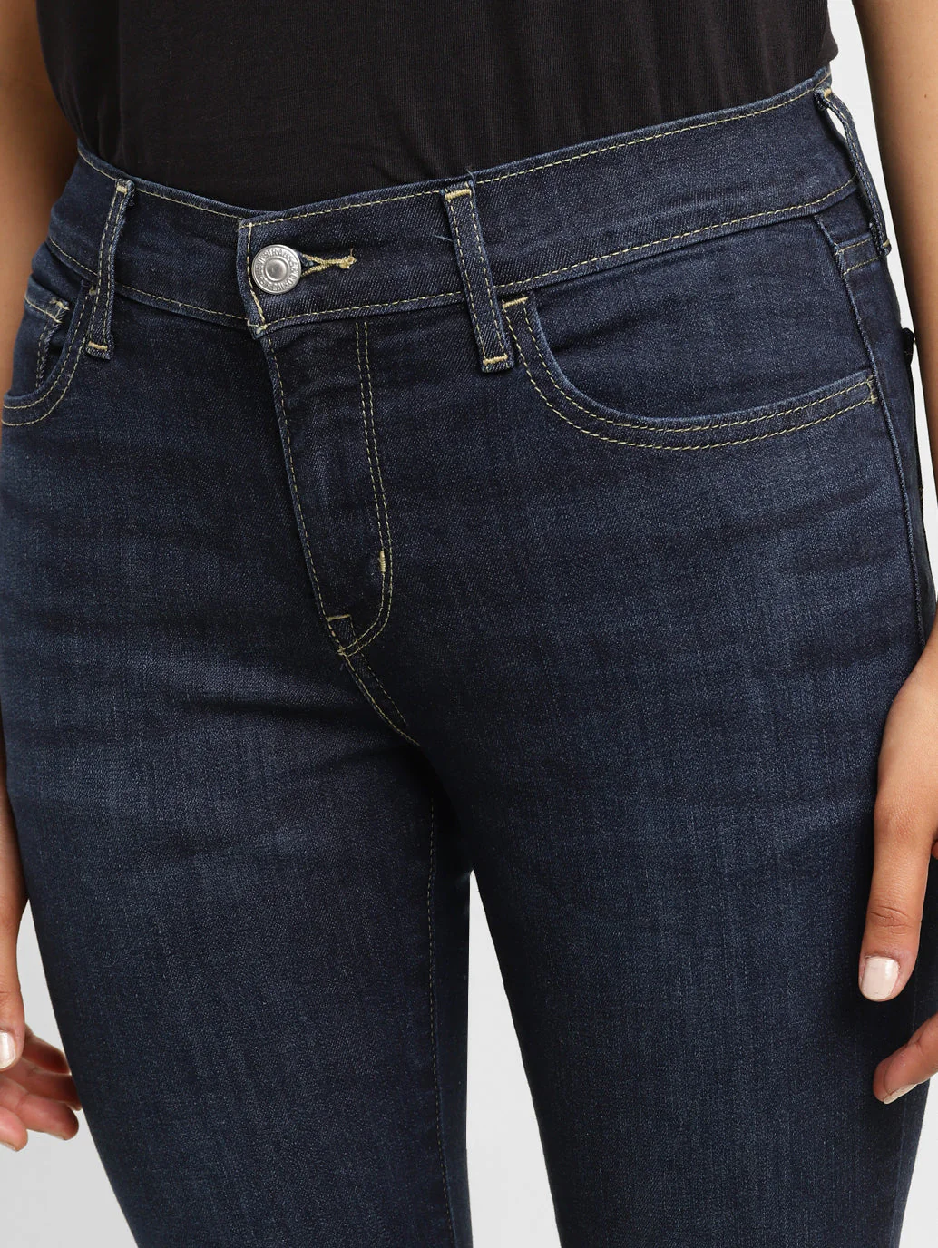 Women's 710 Blue Skinny Fit Mid Rise Jeans - Image 6