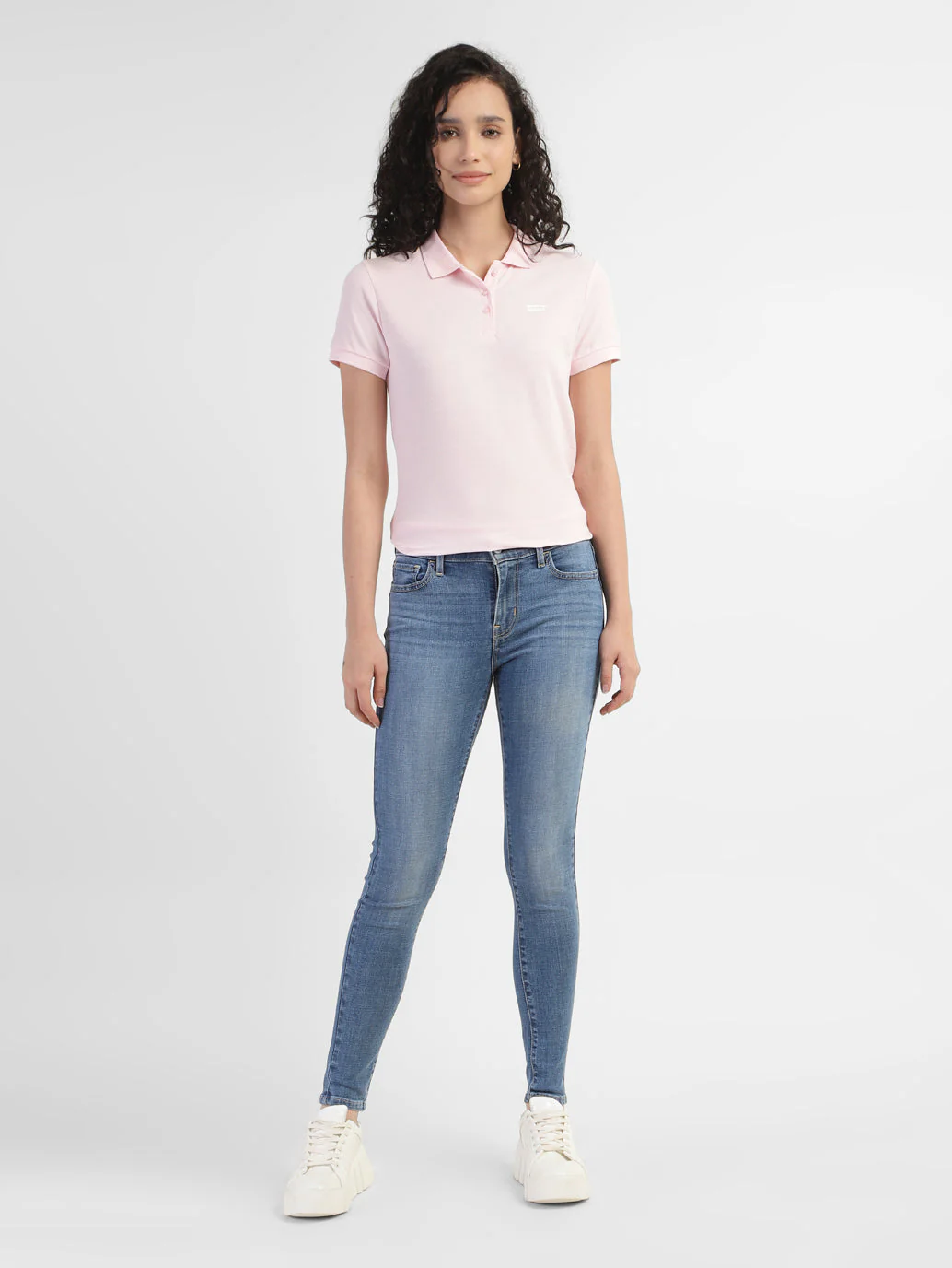 Women's 710 Blue Skinny Fit Mid Rise Jeans