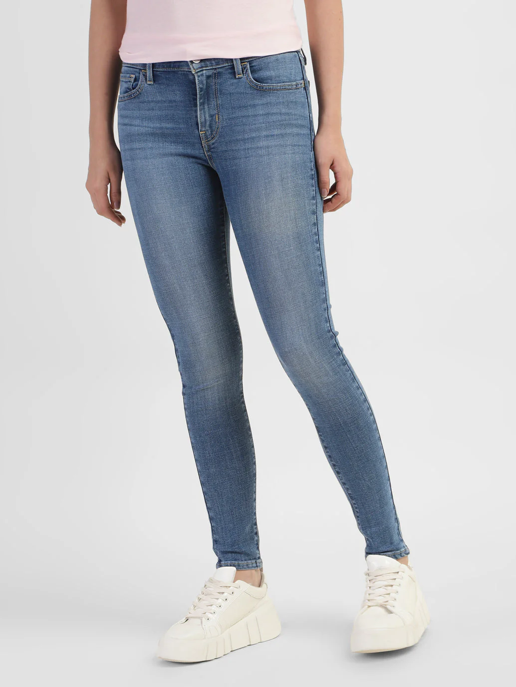 Women's 710 Blue Skinny Fit Mid Rise Jeans - Image 2