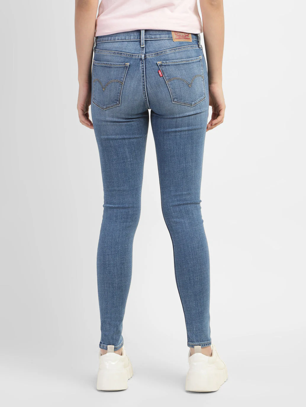 Women's 710 Blue Skinny Fit Mid Rise Jeans - Image 3
