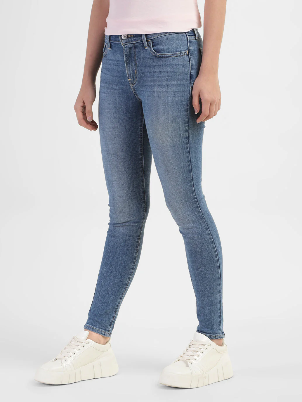 Women's 710 Blue Skinny Fit Mid Rise Jeans - Image 4