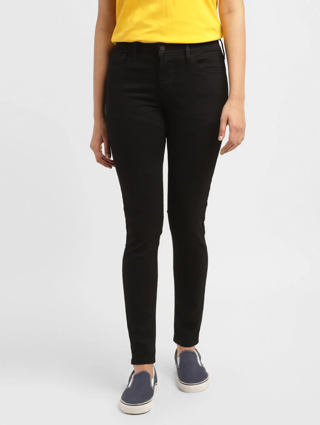 Women's 710 Black Skinny Fit Mid Rise Jeans - Image 2