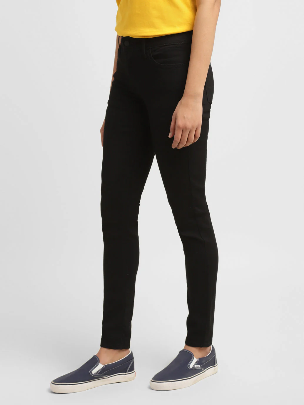 Women's 710 Black Skinny Fit Mid Rise Jeans - Image 3