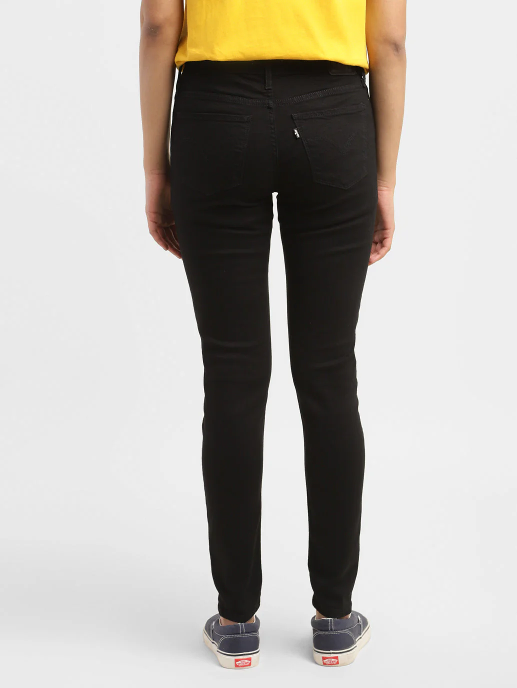 Women's 710 Black Skinny Fit Mid Rise Jeans - Image 4