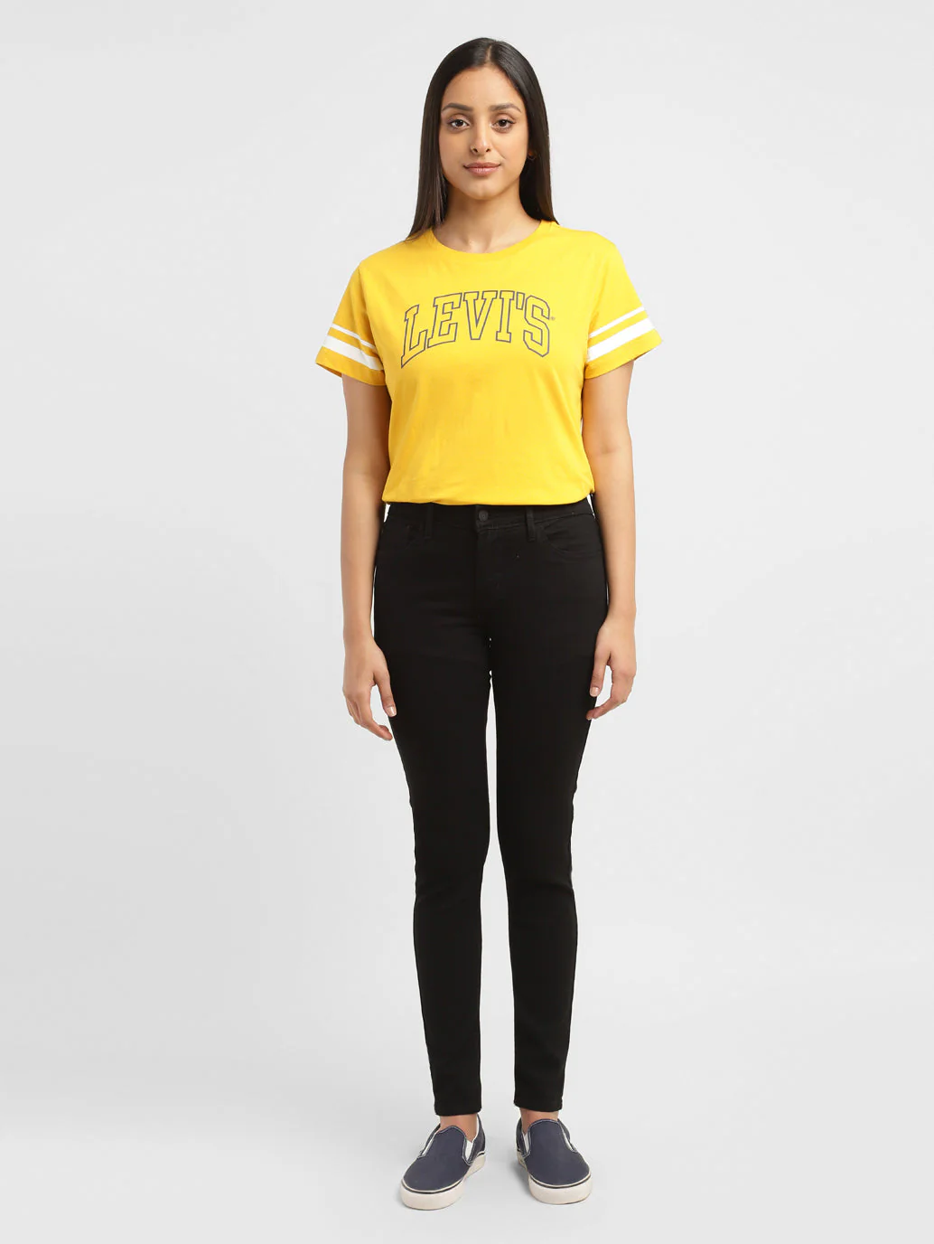 Women's 710 Black Skinny Fit Mid Rise Jeans - Image 5