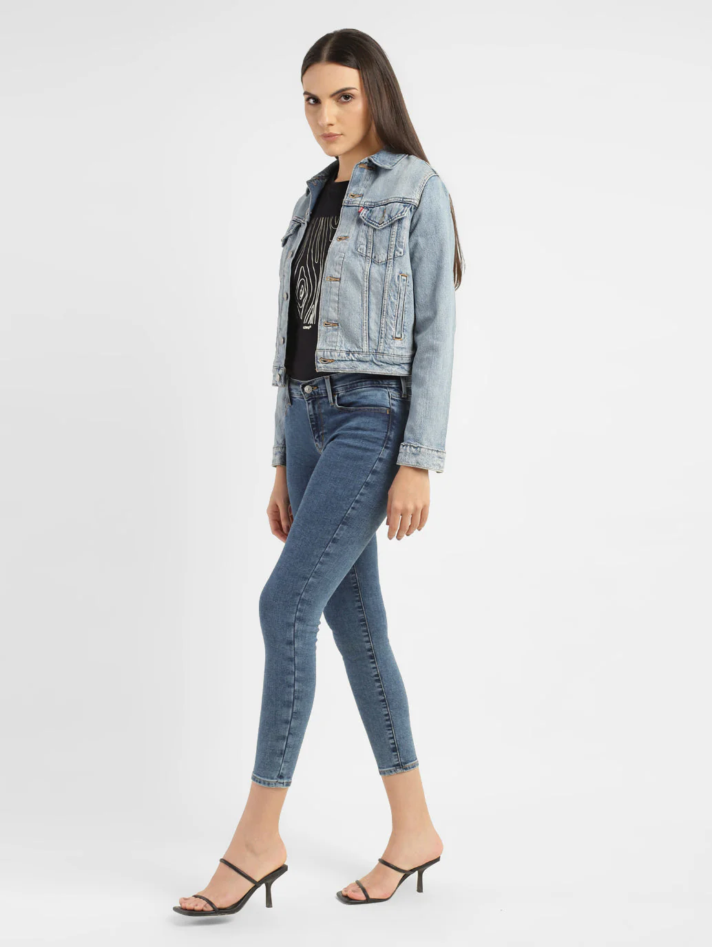 Women's 710 Blue Skinny Fit Mid Rise Jeans - Image 2