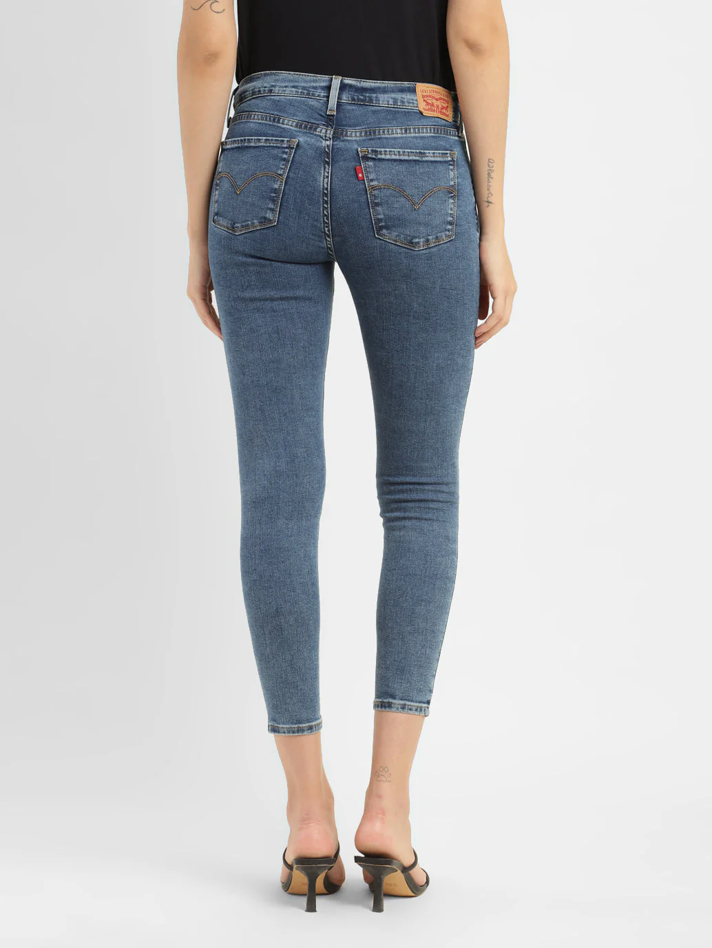 Women's 710 Blue Skinny Fit Mid Rise Jeans - Image 3