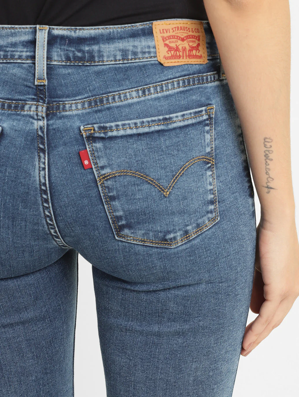 Women's 710 Blue Skinny Fit Mid Rise Jeans - Image 6