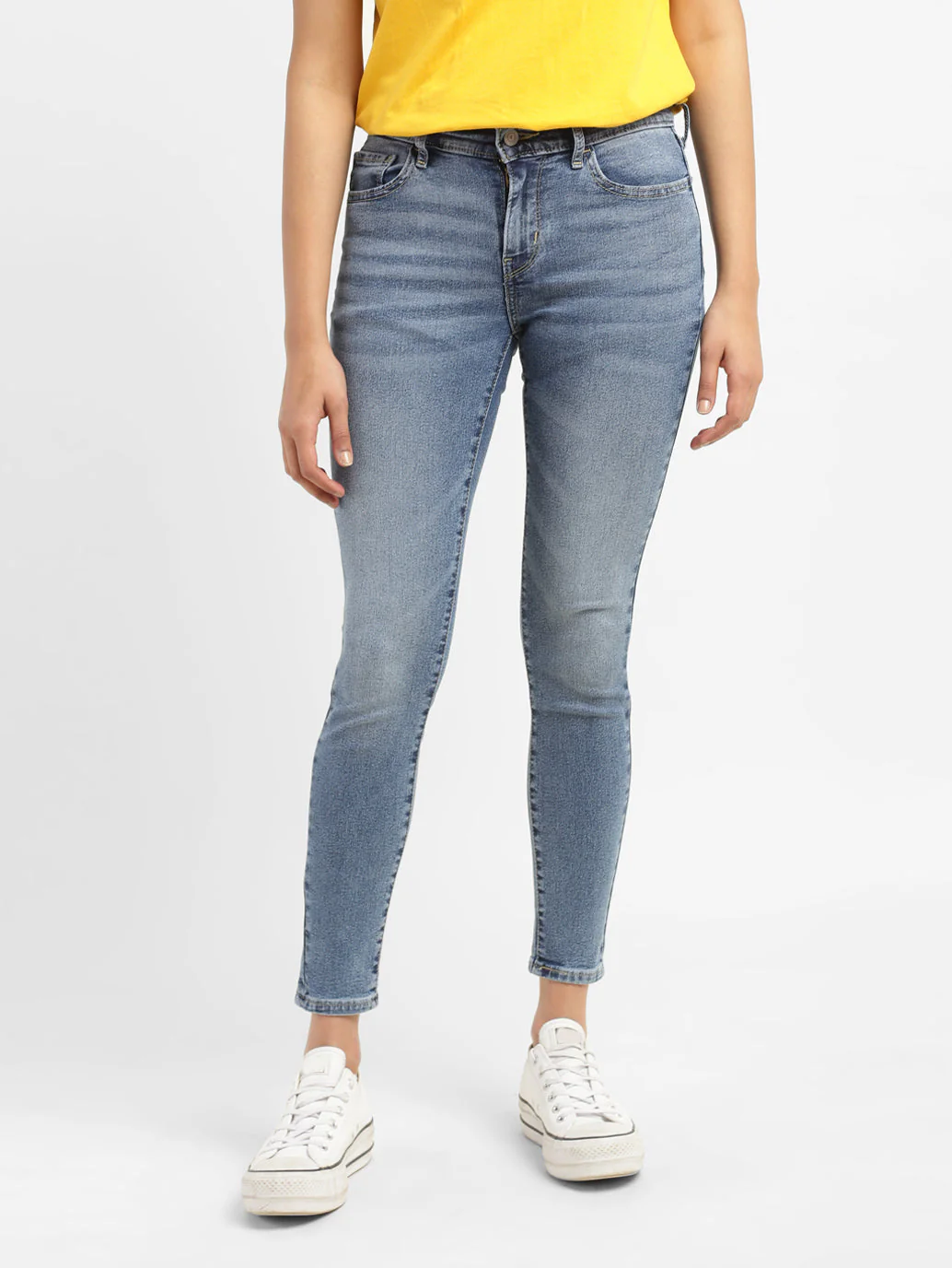 Women's 710 Blue Skinny Fit Mid Rise Jeans - Image 2