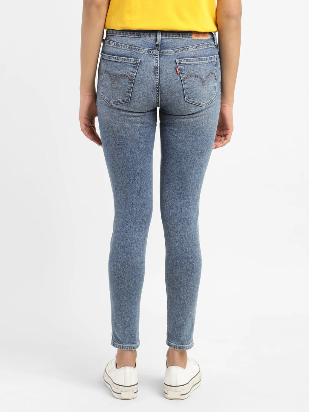Women's 710 Blue Skinny Fit Mid Rise Jeans - Image 3