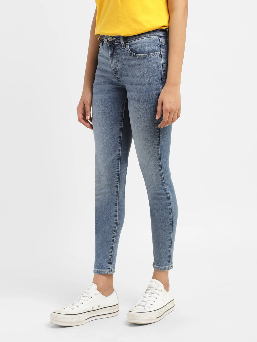 Women's 710 Blue Skinny Fit Mid Rise Jeans - Image 4