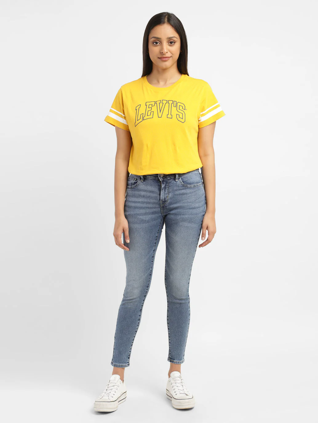 Women's 710 Blue Skinny Fit Mid Rise Jeans - Image 5