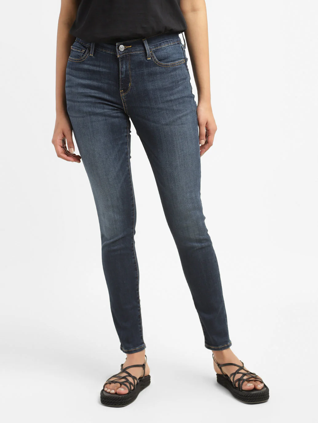 Women's 710 Blue Skinny Fit High Rise Jeans - Image 2