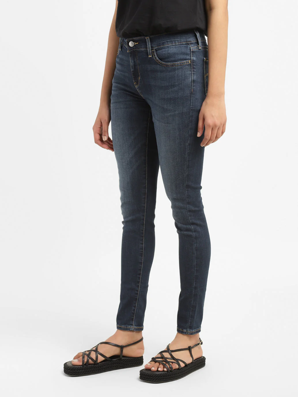 Women's 710 Blue Skinny Fit High Rise Jeans - Image 4