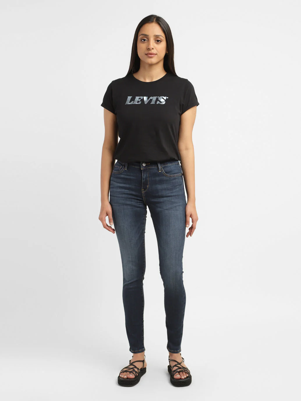 Women's 710 Blue Skinny Fit High Rise Jeans - Image 5