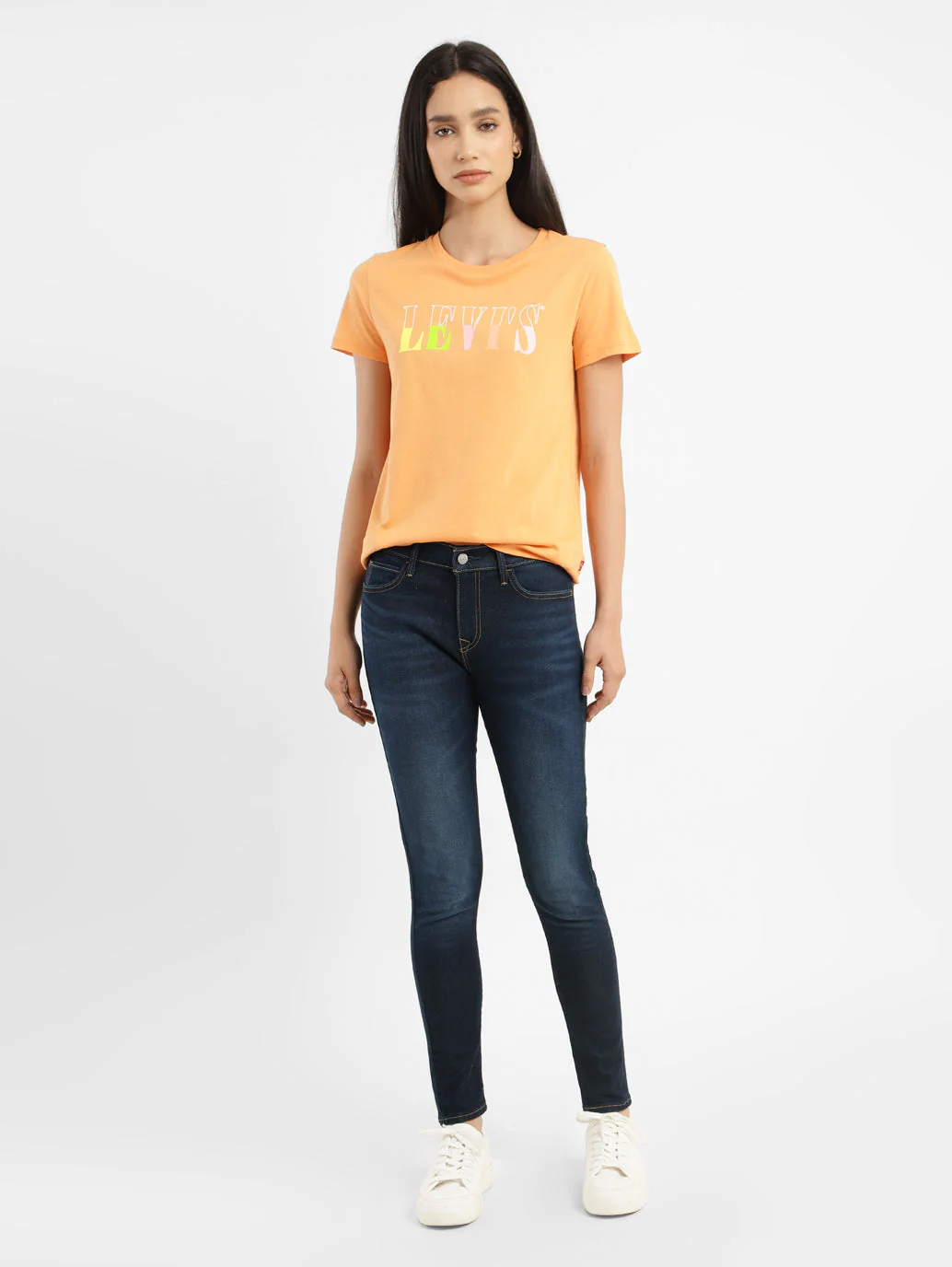 Women's 710 Blue Skinny Fit Mid Rise Jeans - Image 2