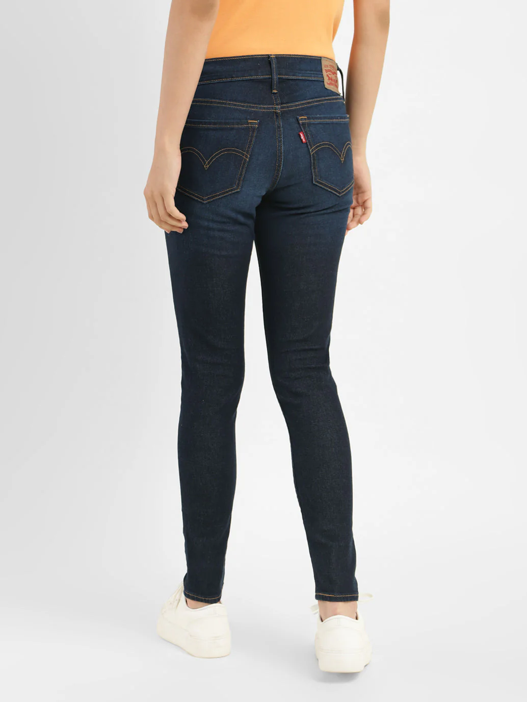 Women's 710 Blue Skinny Fit Mid Rise Jeans - Image 3