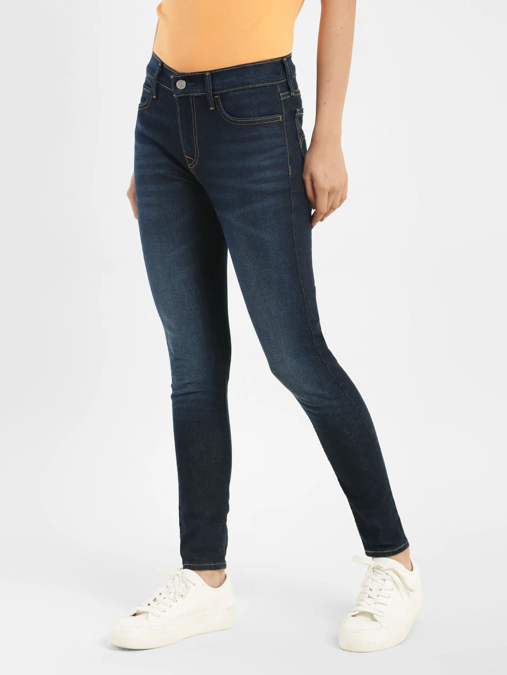 Women's 710 Blue Skinny Fit Mid Rise Jeans - Image 4