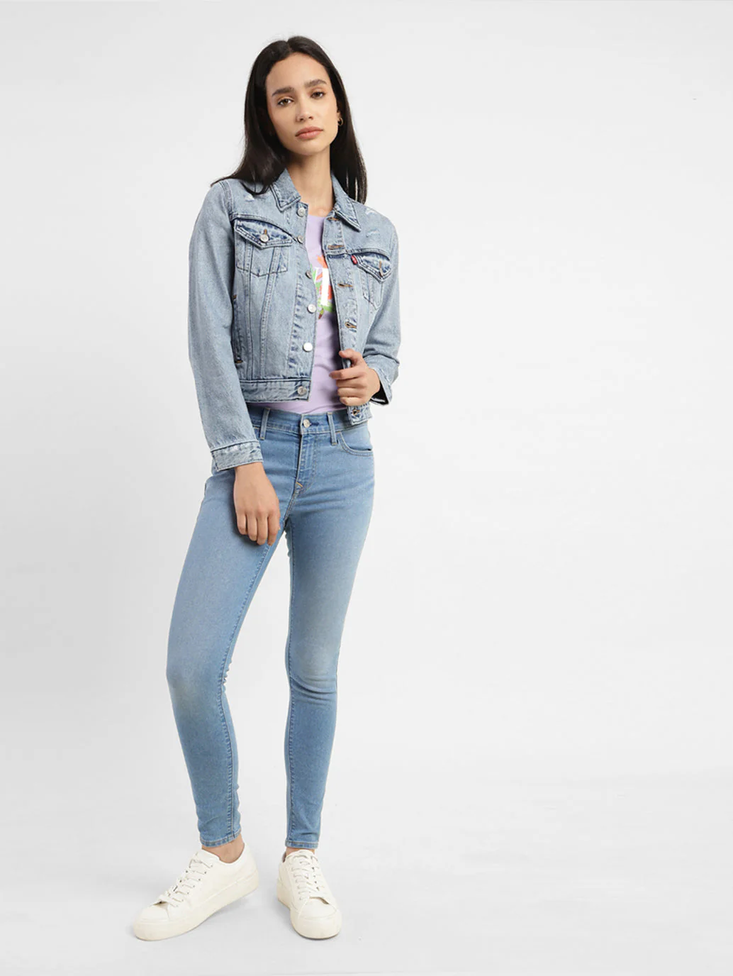 Women's 710 Blue Skinny Fit Mid Rise Jeans - Image 2