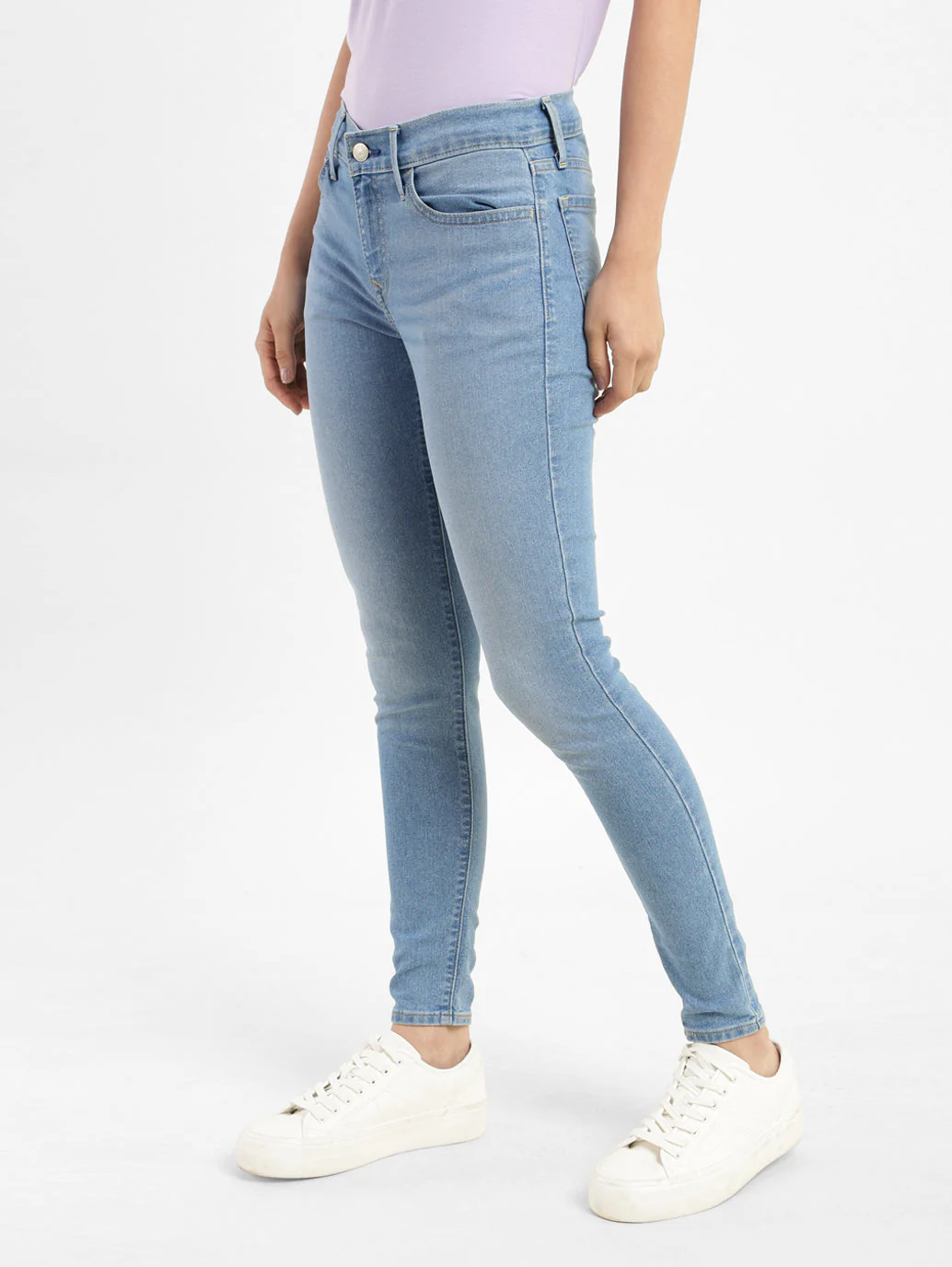 Women's 710 Blue Skinny Fit Mid Rise Jeans - Image 4