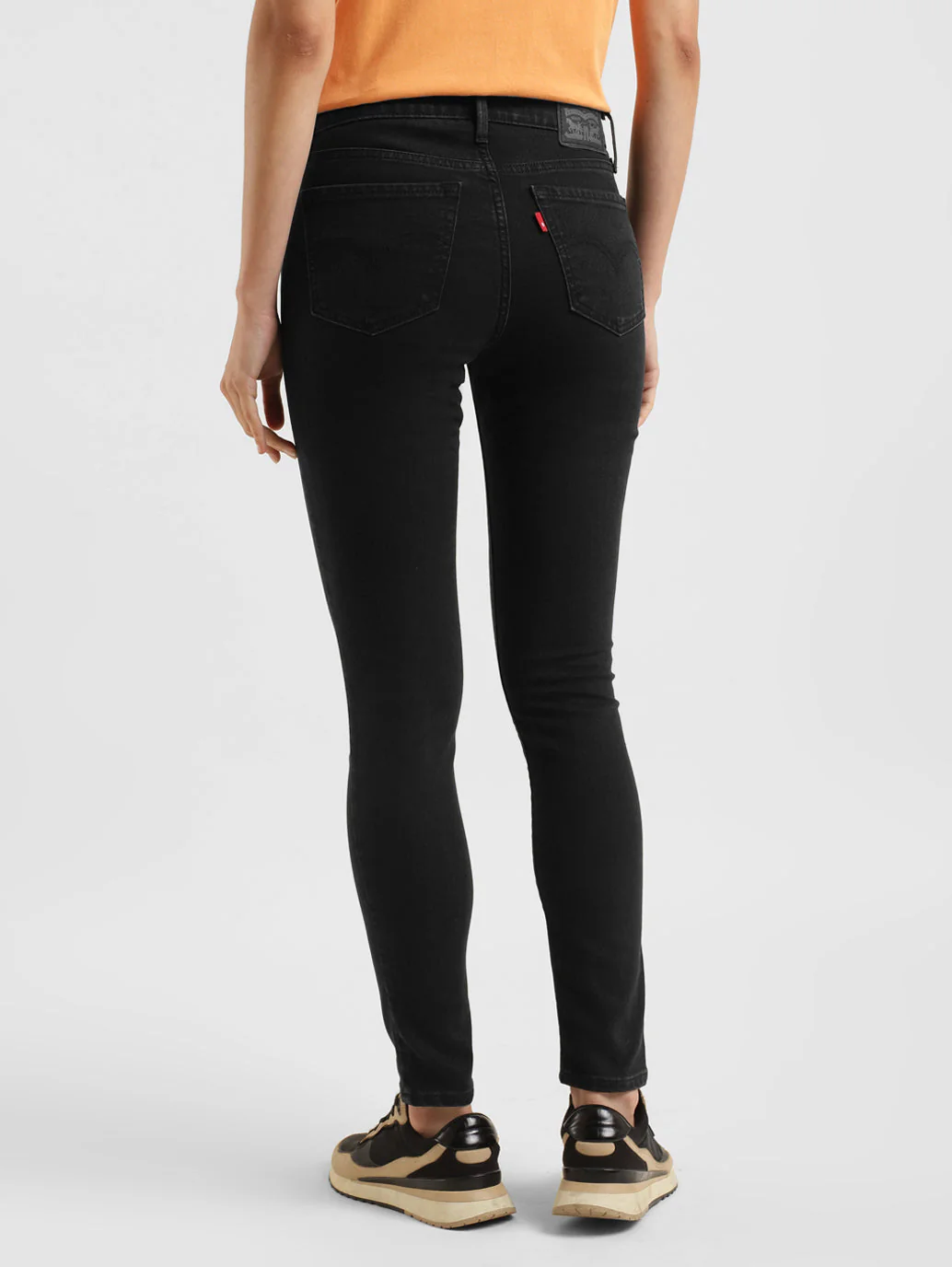 Women's 710 Black Skinny Fit Mid Rise Jeans - Image 3