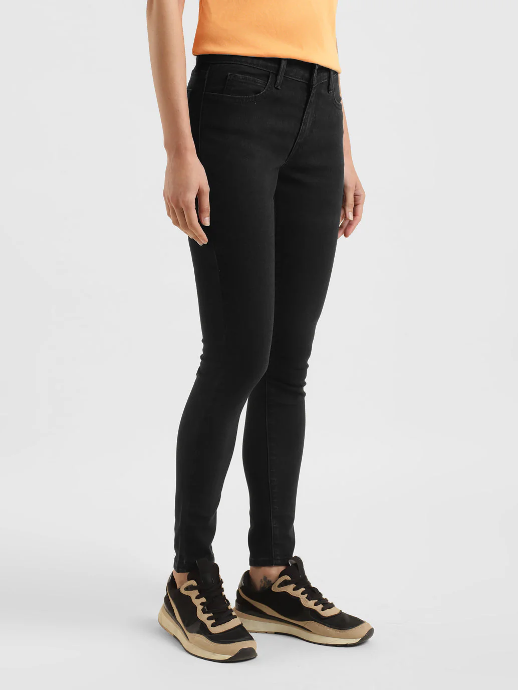 Women's 710 Black Skinny Fit Mid Rise Jeans - Image 4
