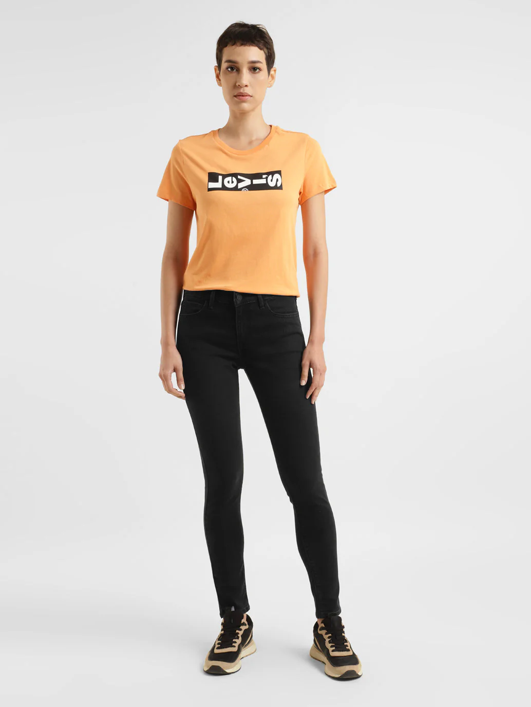 Women's 710 Black Skinny Fit Mid Rise Jeans - Image 7