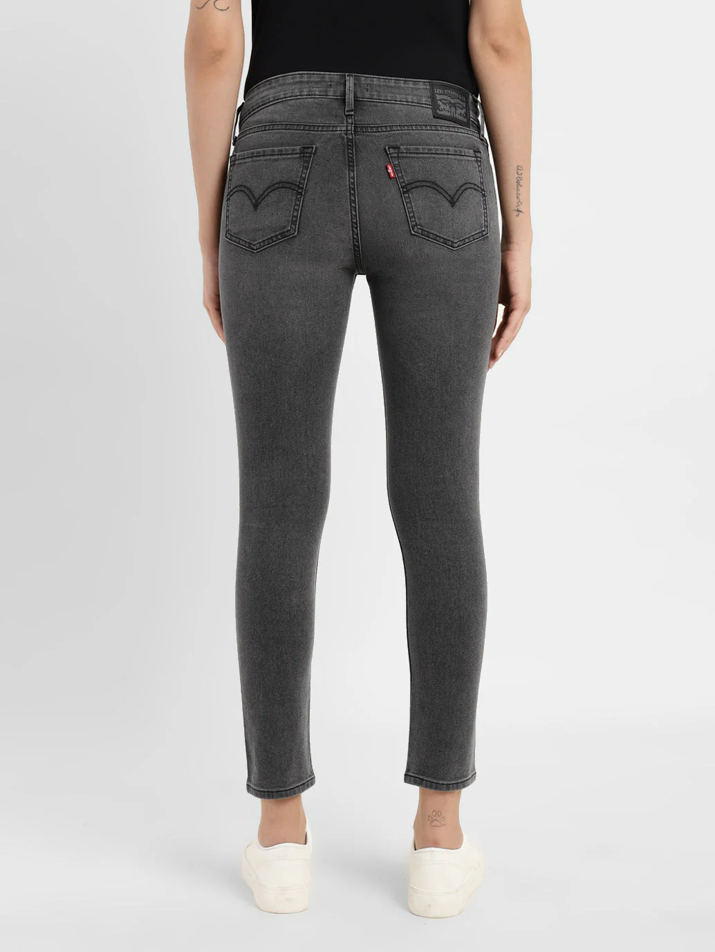 Women's 710 Black Skinny Fit Mid Rise Jeans - Image 3
