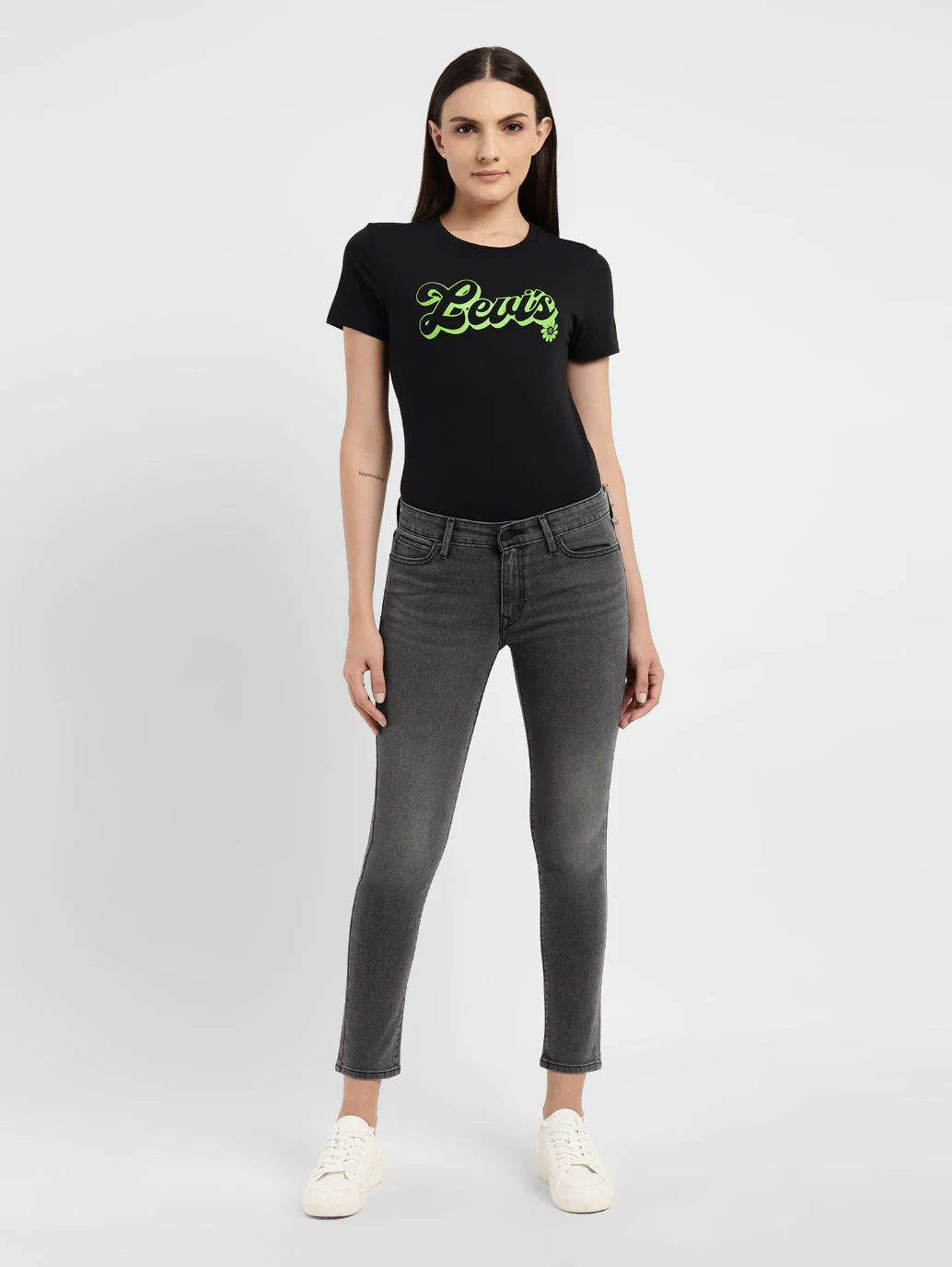 Women's 710 Black Skinny Fit Mid Rise Jeans - Image 7