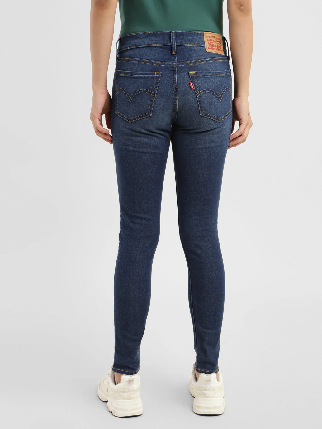 Women's 710 Blue Skinny Fit Mid Rise Jeans - Image 3