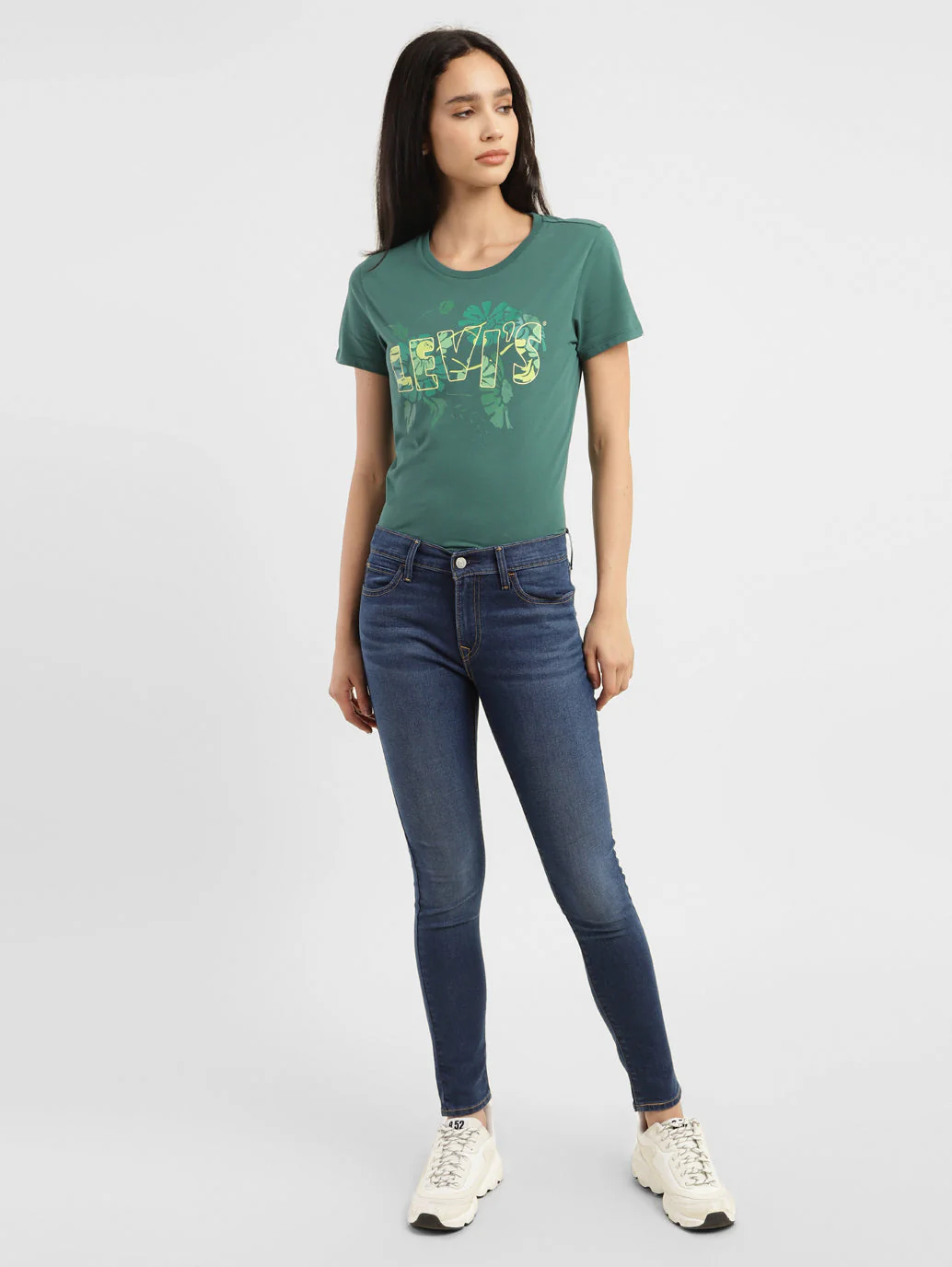 Women's 710 Blue Skinny Fit Mid Rise Jeans - Image 7