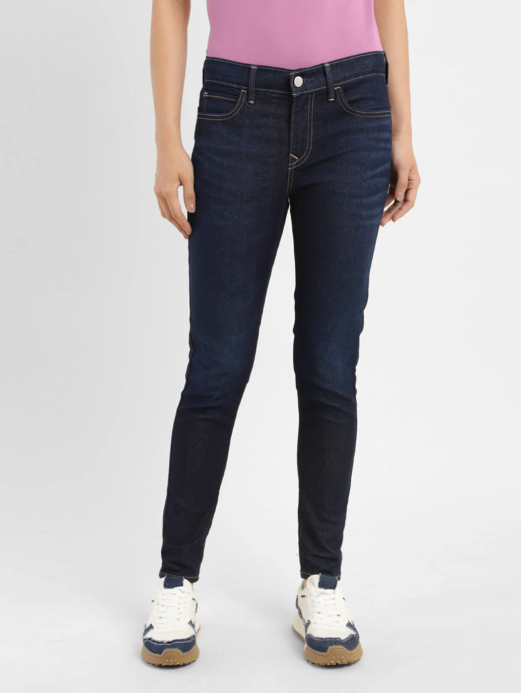 Women's 710 Blue Skinny Fit Mid Rise Jeans