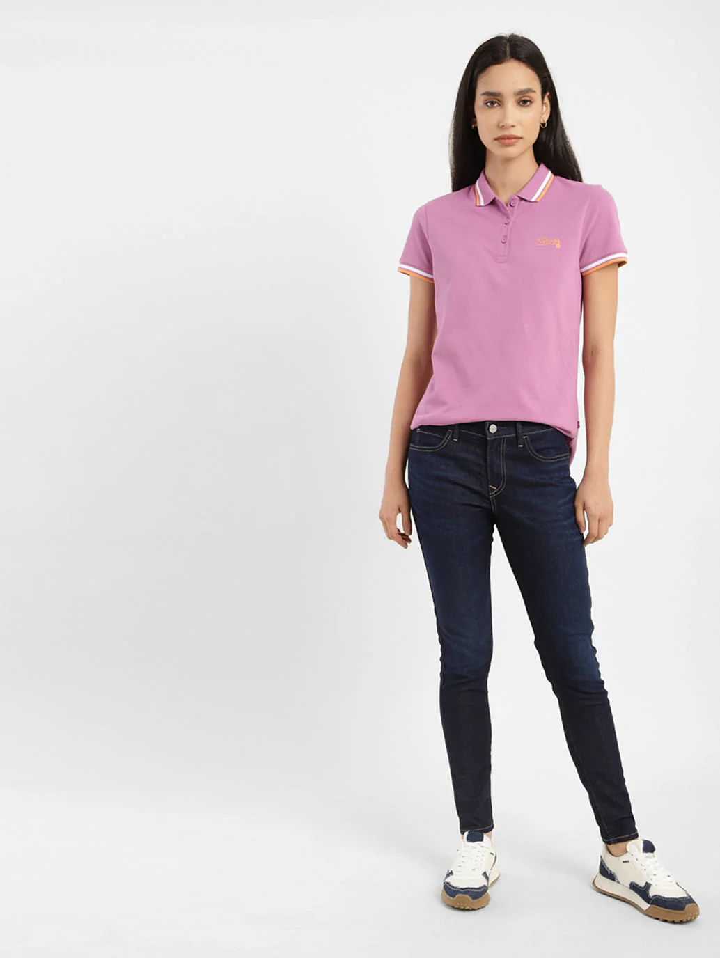Women's 710 Blue Skinny Fit Mid Rise Jeans - Image 2