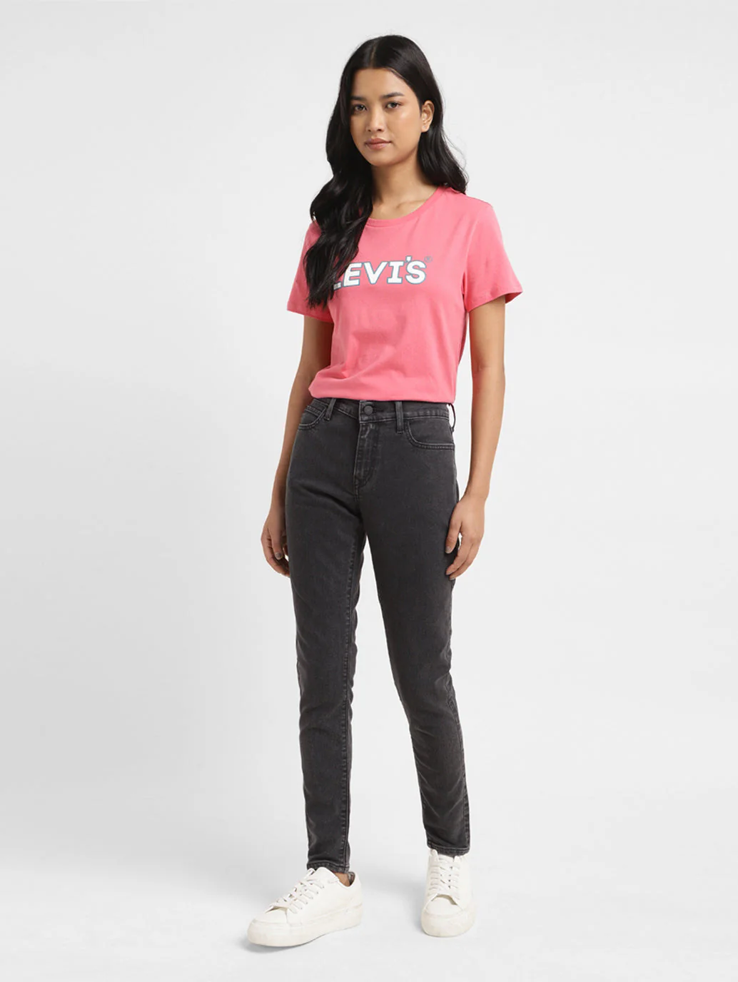 Women's 710 Black Skinny Fit Mid Rise Jeans - Image 2