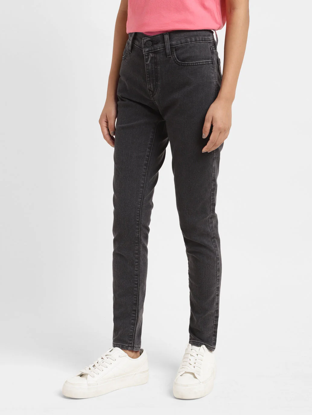 Women's 710 Black Skinny Fit Mid Rise Jeans - Image 4