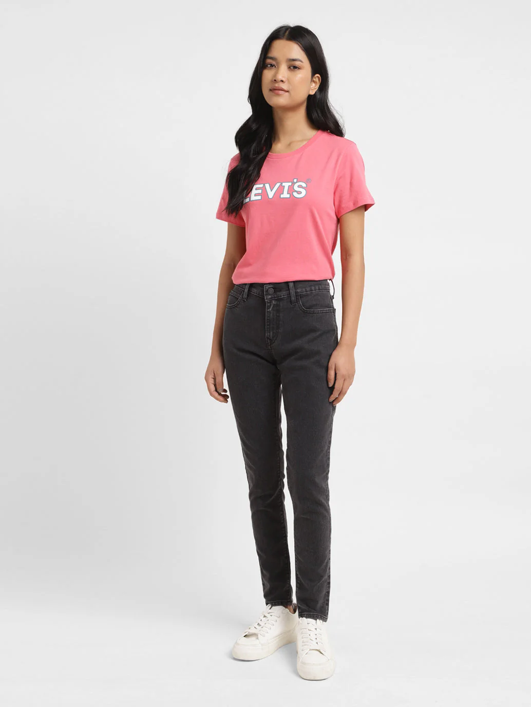 Women's 710 Black Skinny Fit Mid Rise Jeans - Image 7