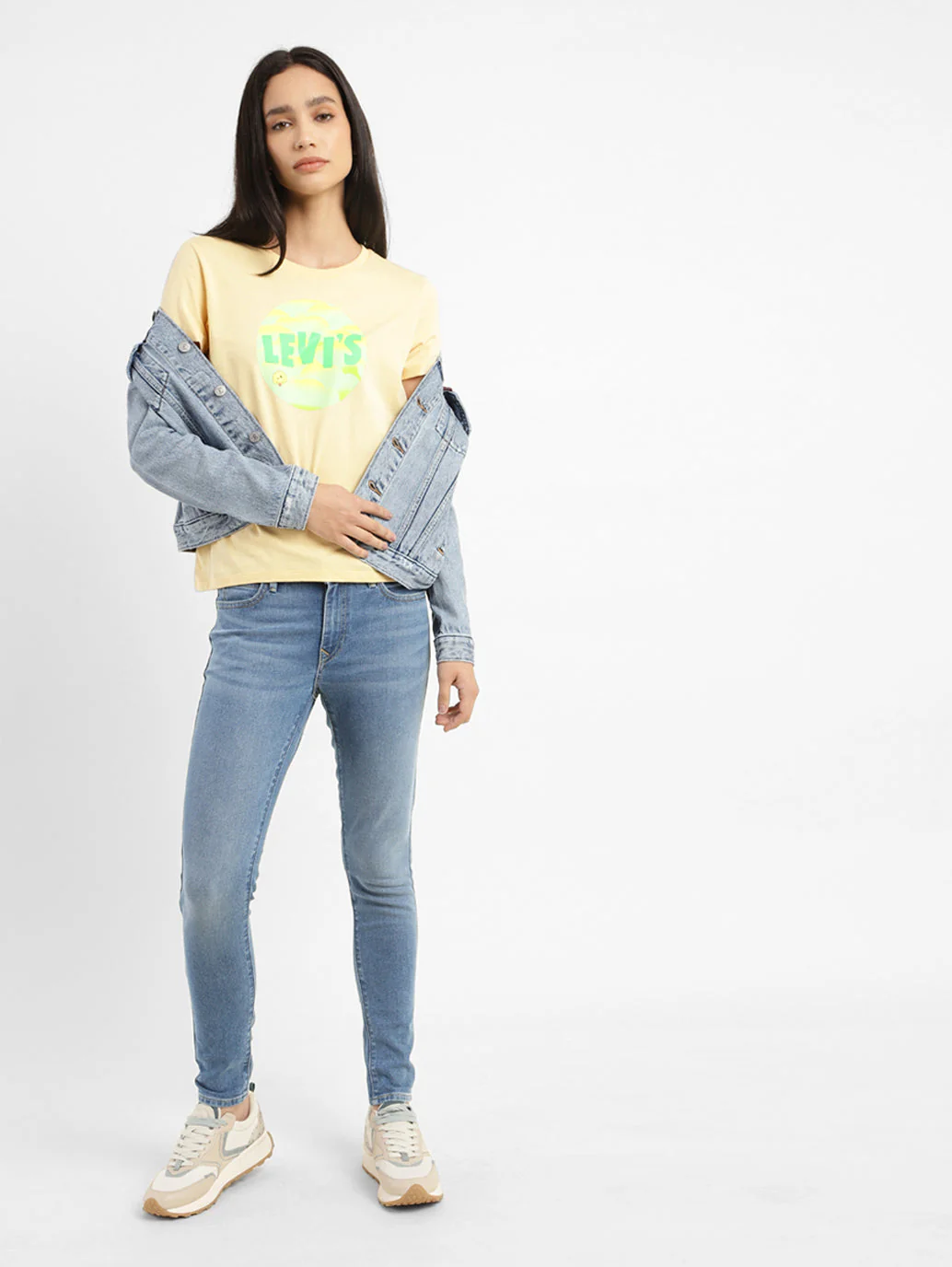 Women's 710 Blue Skinny Fit Mid Rise Jeans - Image 2