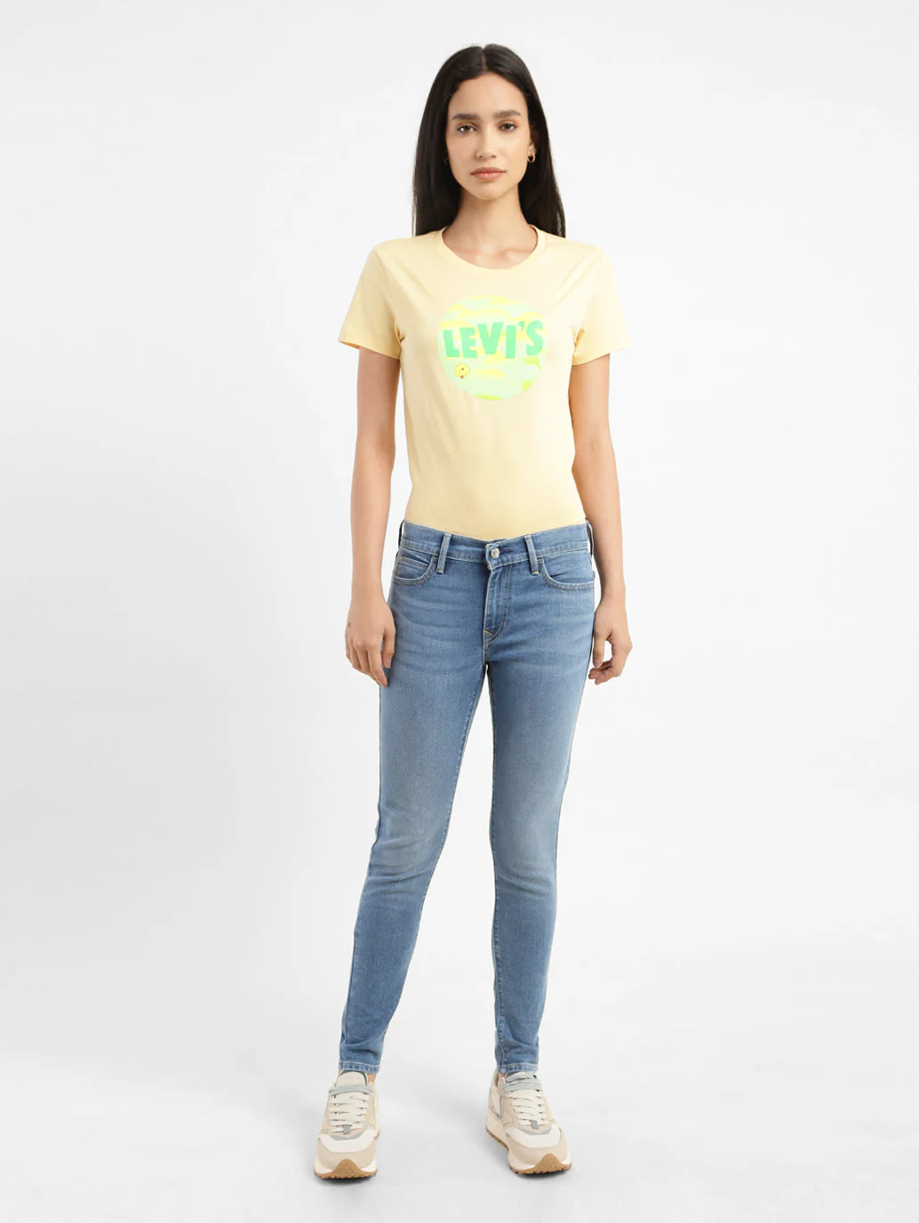 Women's 710 Blue Skinny Fit Mid Rise Jeans - Image 7