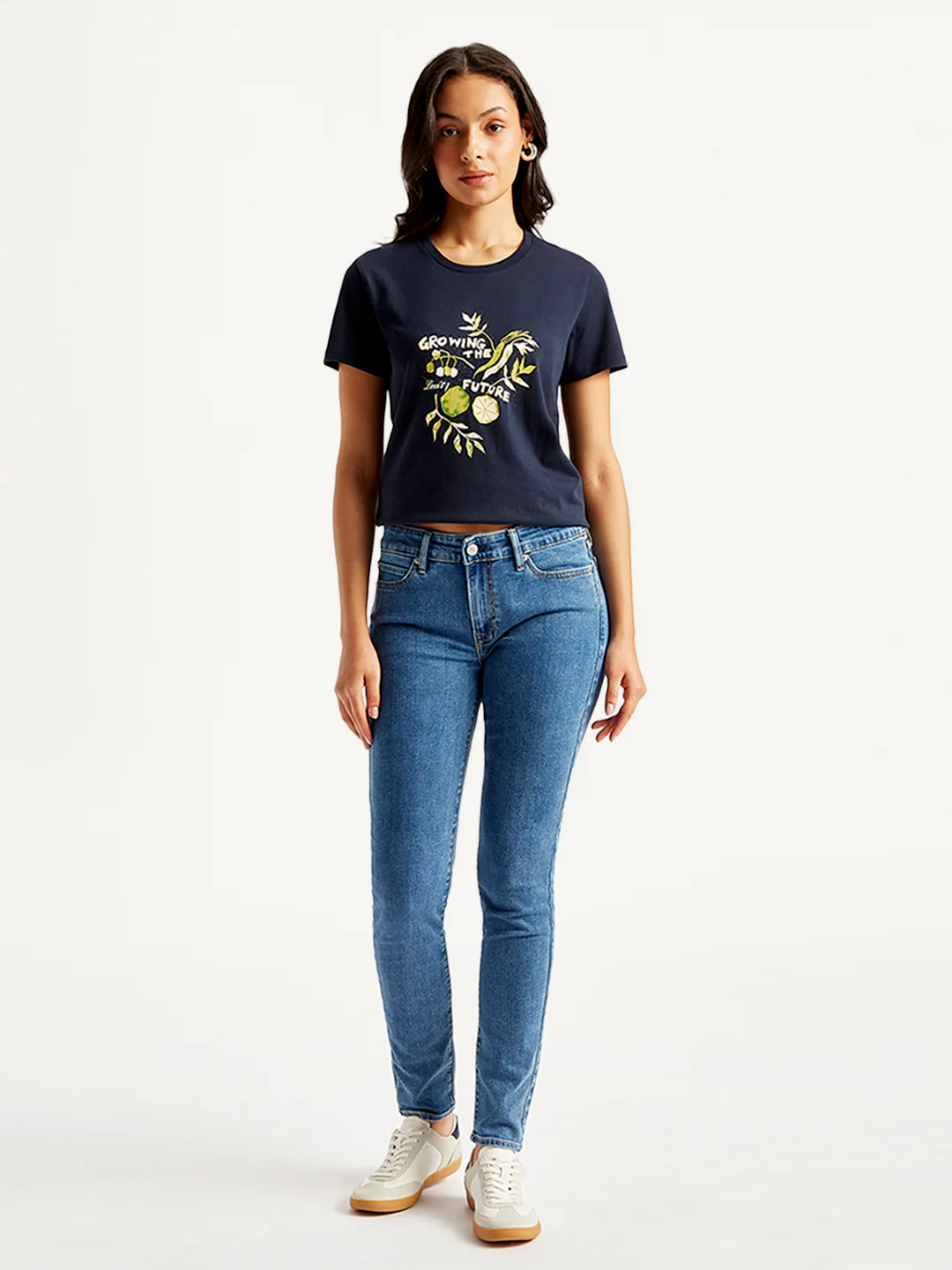 Women's 711 Blue Skinny Fit Mid Rise Jeans - Image 2