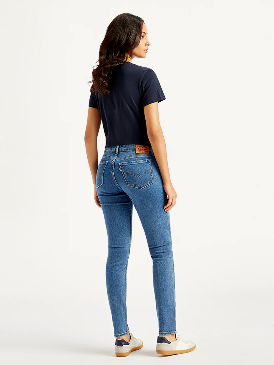 Women's 711 Blue Skinny Fit Mid Rise Jeans - Image 3