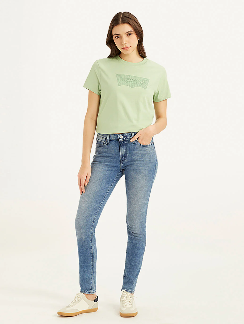 Women's 711 Blue Skinny Fit Mid Rise Jeans - Image 2