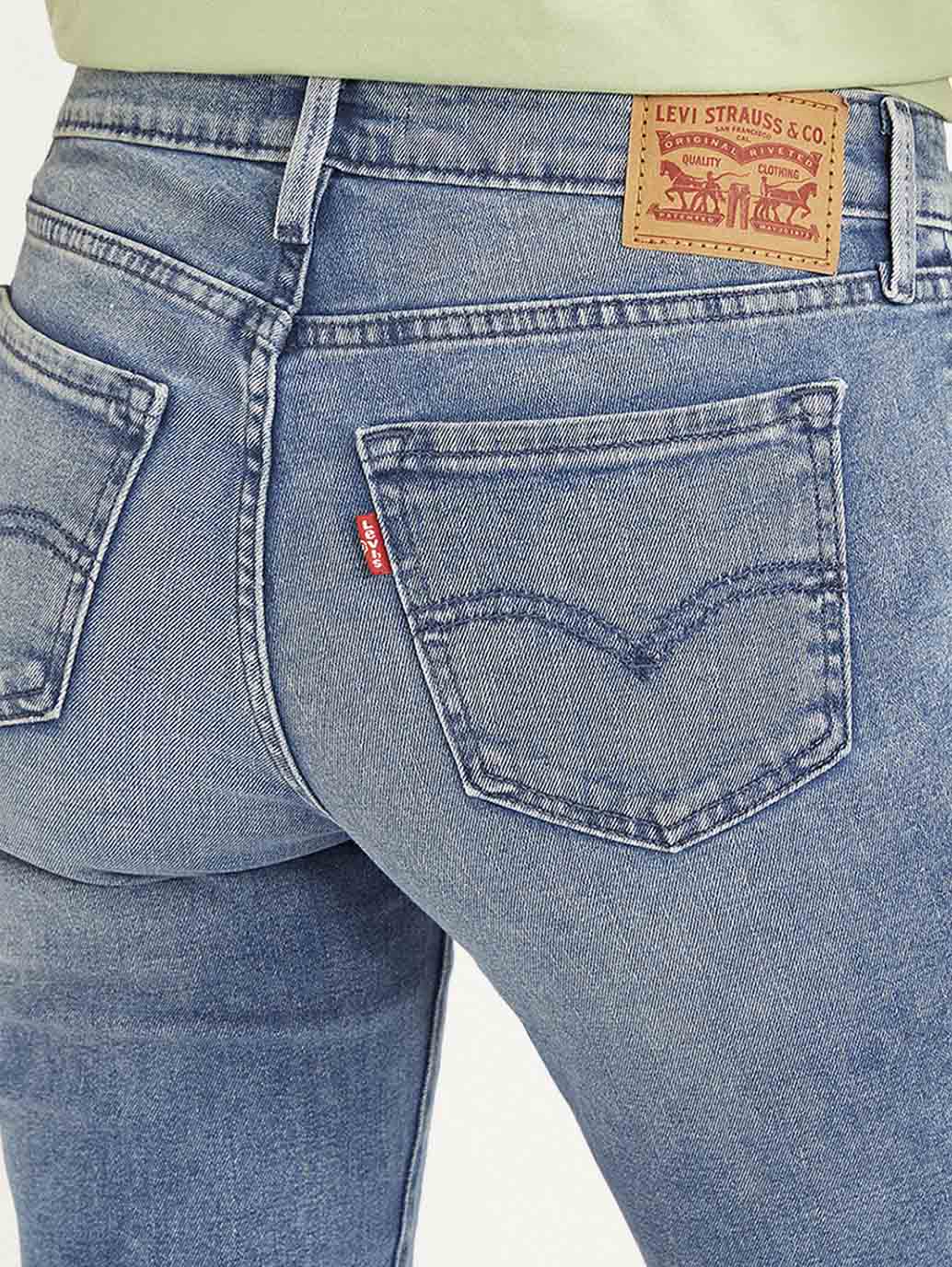 Women's 711 Blue Skinny Fit Mid Rise Jeans - Image 4