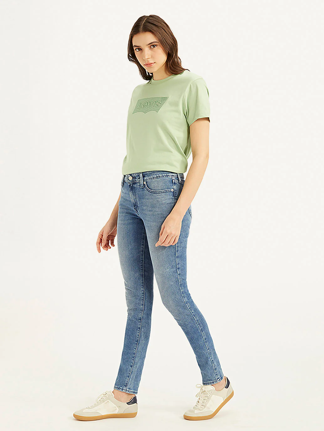 Women's 711 Blue Skinny Fit Mid Rise Jeans - Image 5