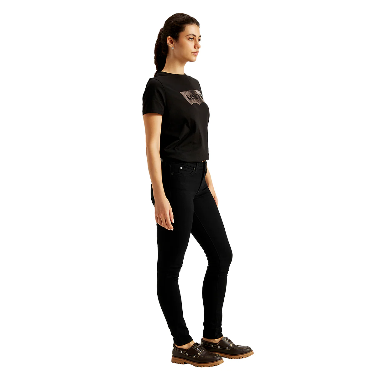 Women's 711 Black Skinny Fit Mid Rise Jeans - Image 2