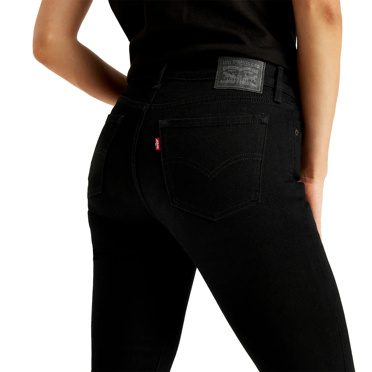 Women's 711 Black Skinny Fit Mid Rise Jeans - Image 3