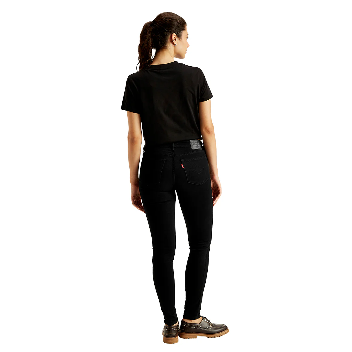 Women's 711 Black Skinny Fit Mid Rise Jeans - Image 4