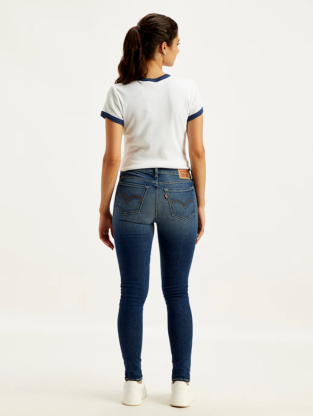 Women's 711 Blue Skinny Fit Mid Rise Jeans - Image 4