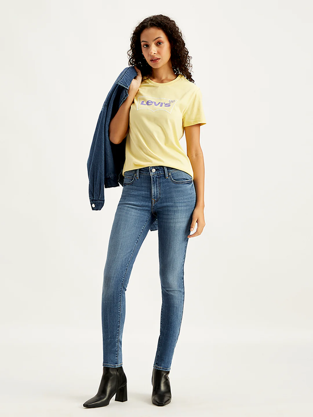 Women's 711 Blue Skinny Fit Mid Rise Jeans - Image 5