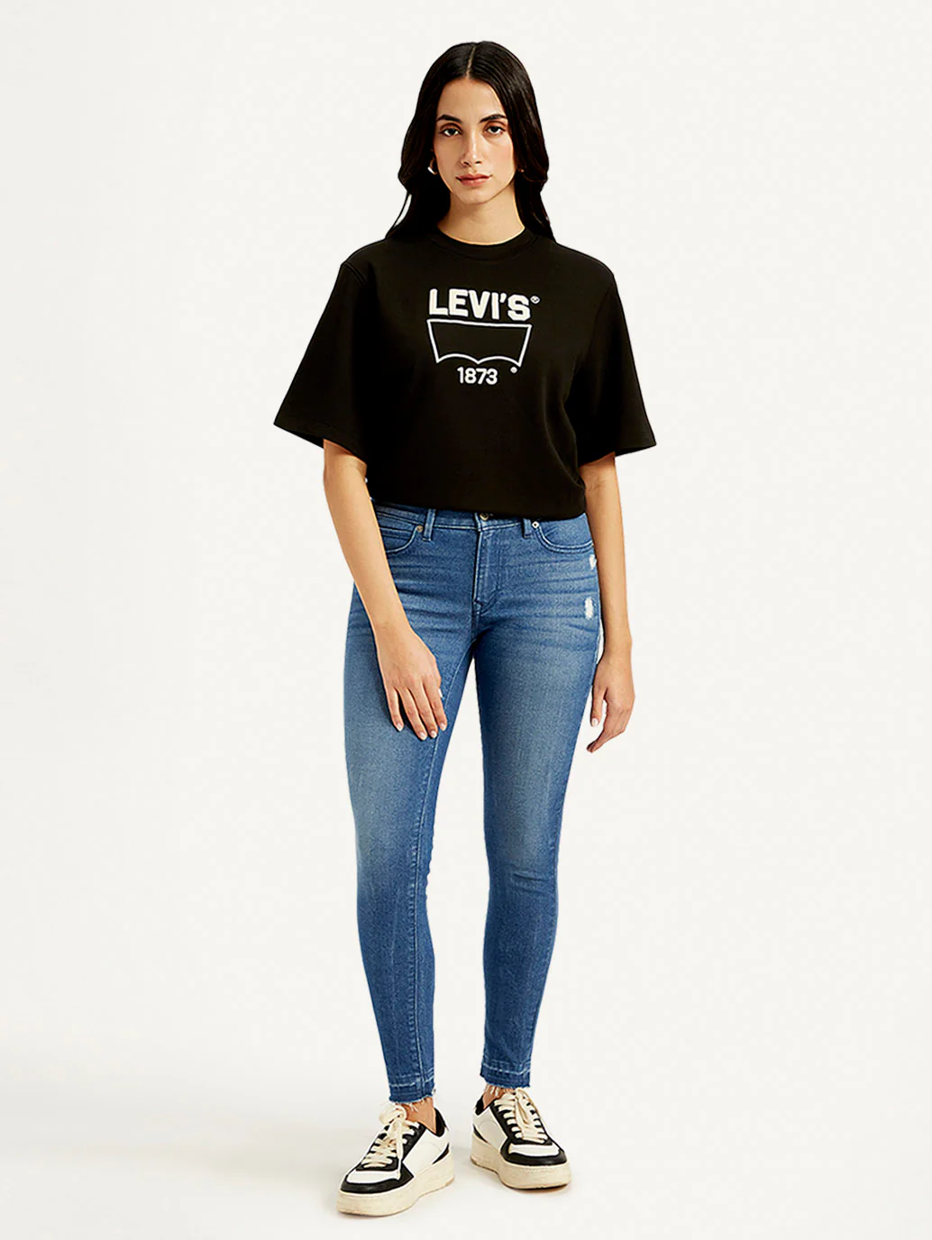 Women's 711 Blue Skinny Fit Mid Rise Jeans - Image 2