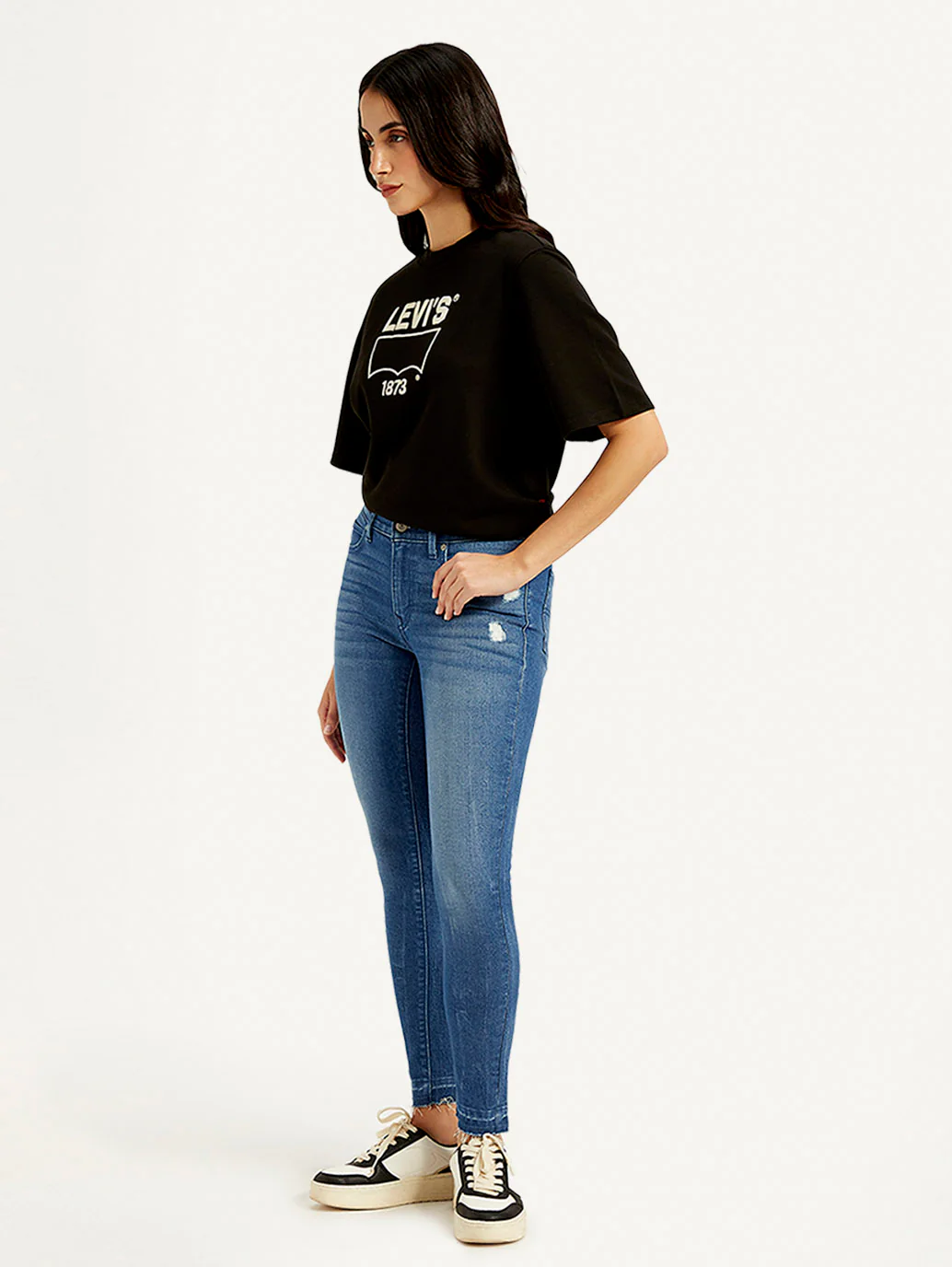 Women's 711 Blue Skinny Fit Mid Rise Jeans - Image 5